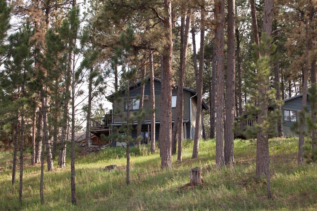 black house on a hill